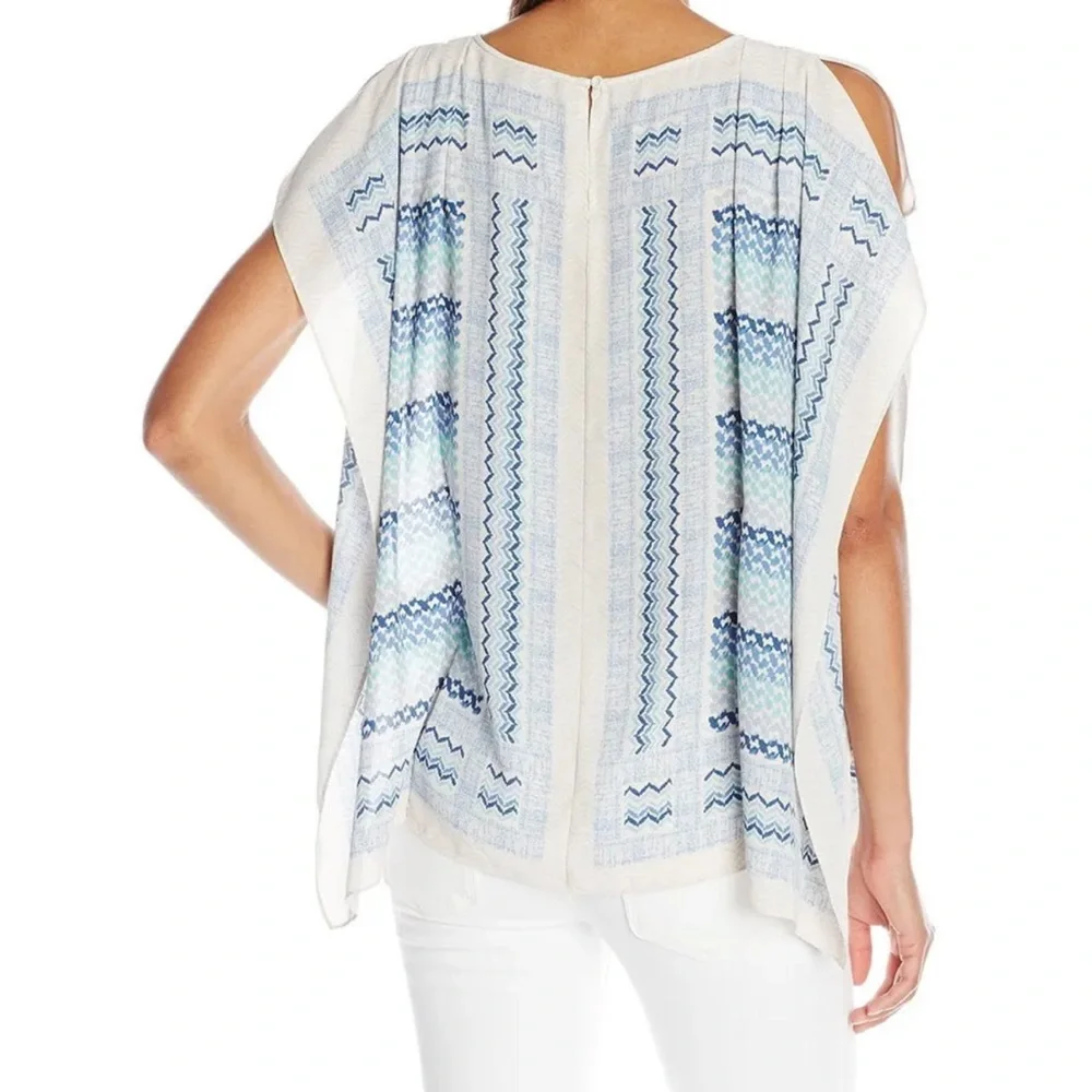 NWT Blue Coastal Kaili Keyhole Woven Top, Large